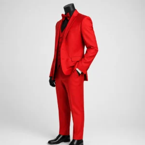 3 Piece Party Wear Red Suit