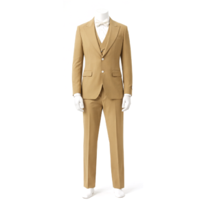 Men 3 Piece Single Breasted Brown Suit