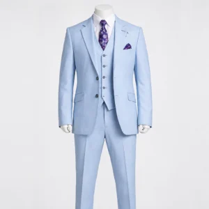 Men Three Piece Wedding Blue Suit