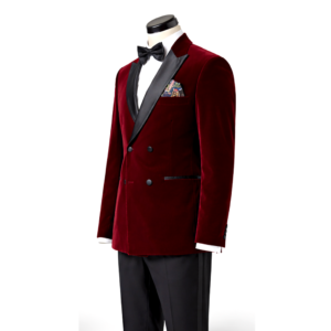 Men Two Piece Burgundy Velvet Tuxedo