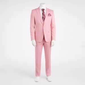 Plain 3 Piece Pink Suit