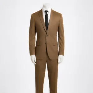 Slim Fit Two Piece Brown Suit